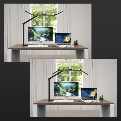 Lampă de birou flexibilă cu LED reglabilă prin atingere LED/24W/230V 3000-6500K CRI 92 negru