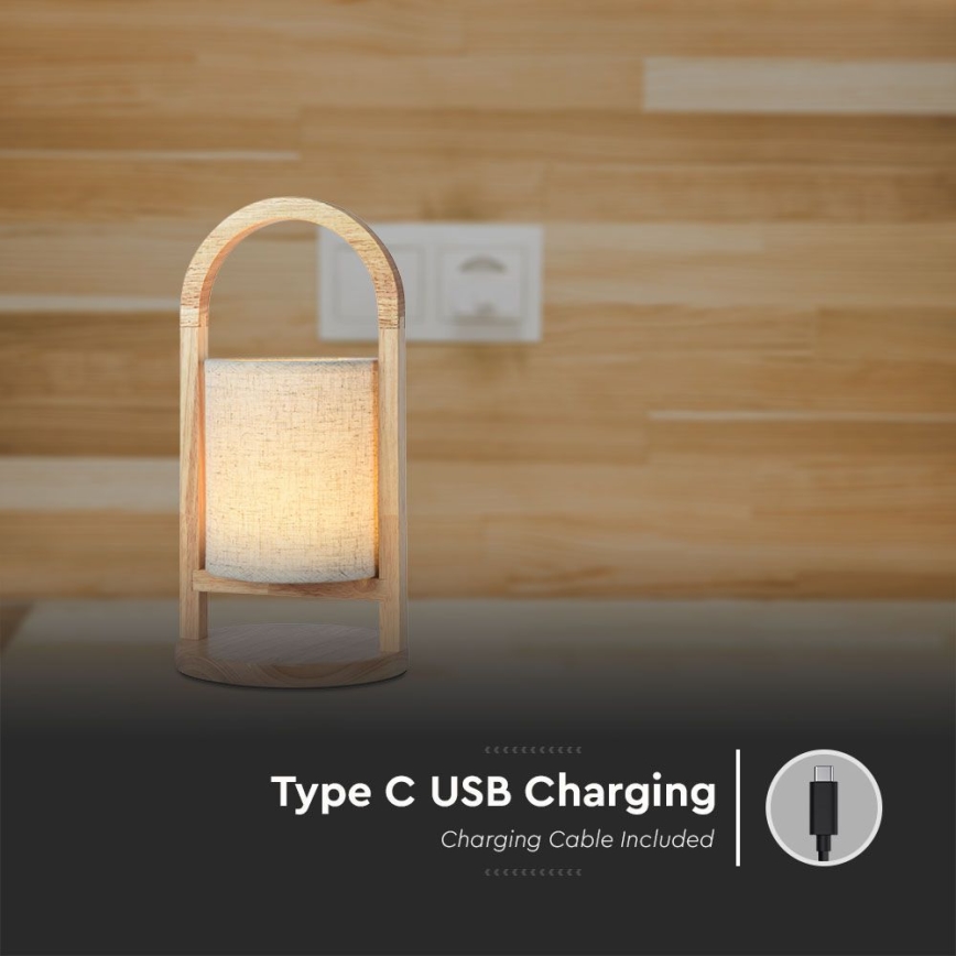 Lampă de birou LED cu încărcare, reglabilă prin atingere, LED/1,5W/5V 3000K 1800 mAh, bej