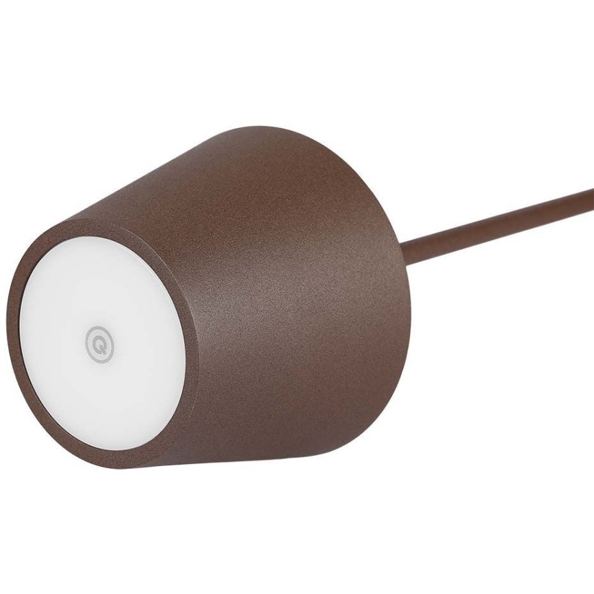 Lampă de birou LED reîncărcabilă cu touch, reglabilă, LED/2W/5V, 4400 mAh, 3000K, IP54, maro