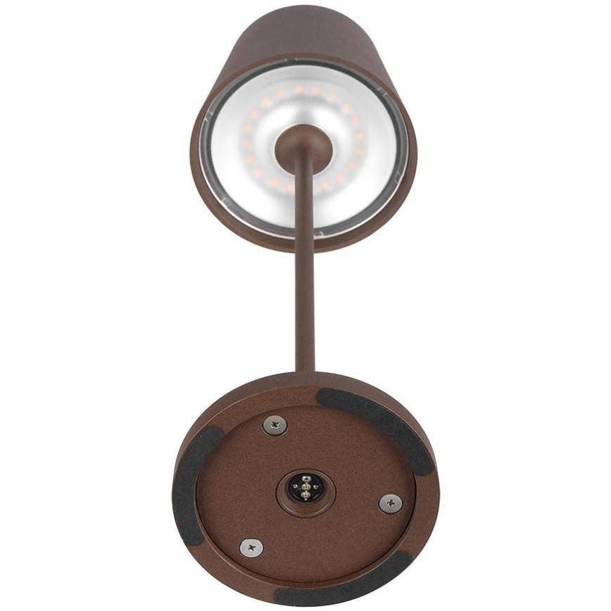 Lampă de birou LED reîncărcabilă cu touch, reglabilă, LED/2W/5V, 4400 mAh, 3000K, IP54, maro