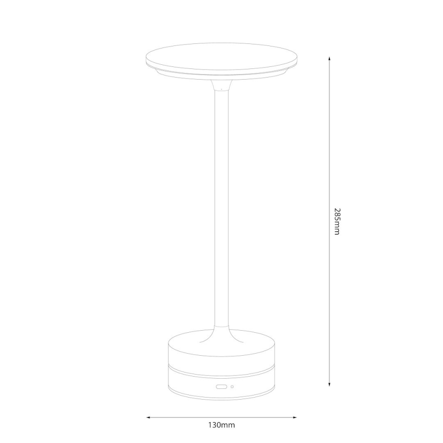 Lampă de birou LED tactilă reîncărcabilă TAVOLO LED/2,5W/5V 2400 mAh 3000-6000K neagră