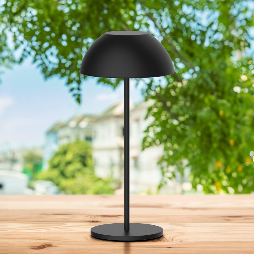 Lampă de masă LED exterioară cu touch, reglabilă, TANZANIA LED/1,8W/5V USB 1800 mAh IP44, neagră