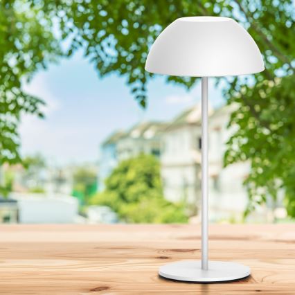 Lampă de masă LED exterioară reglabilă prin atingere TANZANIA LED/1,8W/5V USB 1800 mAh IP44 albă