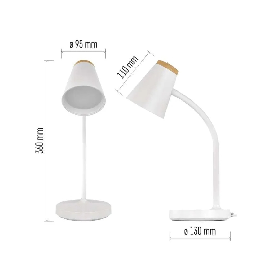 Lampă de birou LED TARA, 4,5 W, 230 V, 4000 K, albă