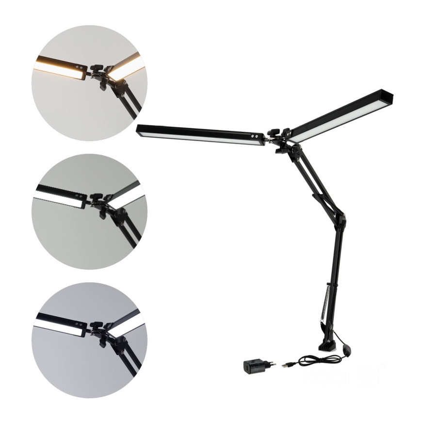 Lampă de birou LED TENUIX DUO, cu intensitate reglabilă, 15W, 230V, 3000–6000K