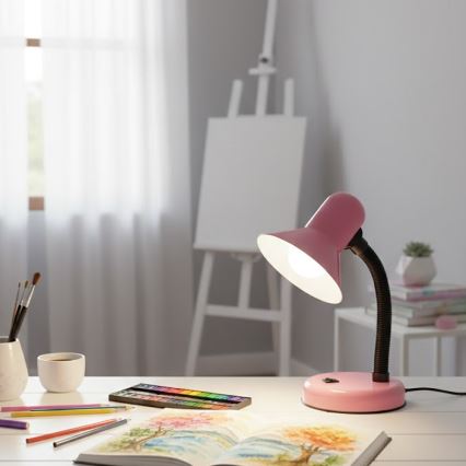 Lampă de birou MENTOR, 1x E27, 15 W, 230 V, roz