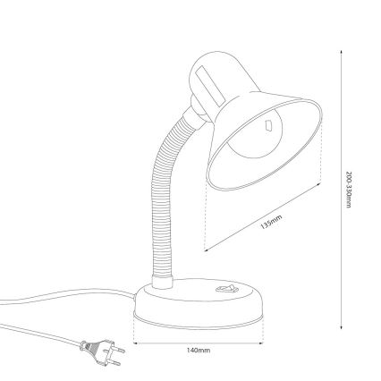 Lampă de birou MENTOR, 1x E27, 15 W, 230 V, roz