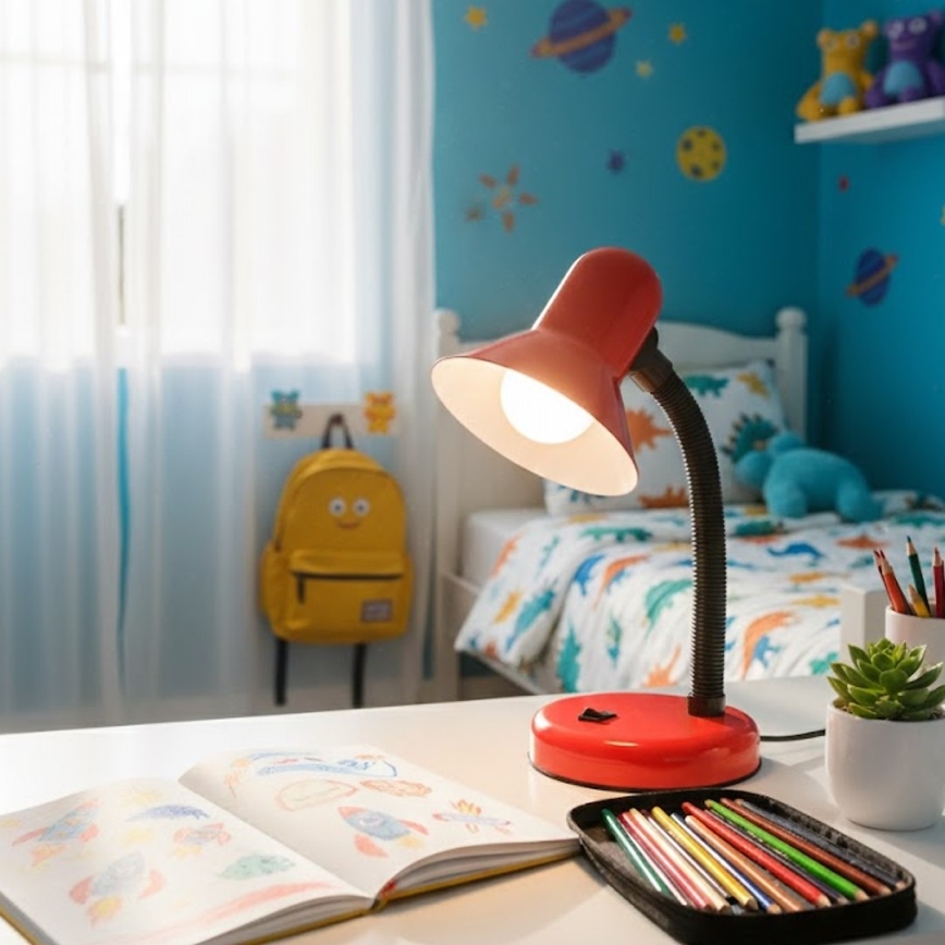 Lampă de birou MENTOR 1xE27/15W/230V roșie