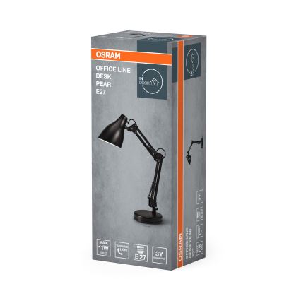 Lampă de birou Osram DESK LINE 1xE27/11W/230V, negru
