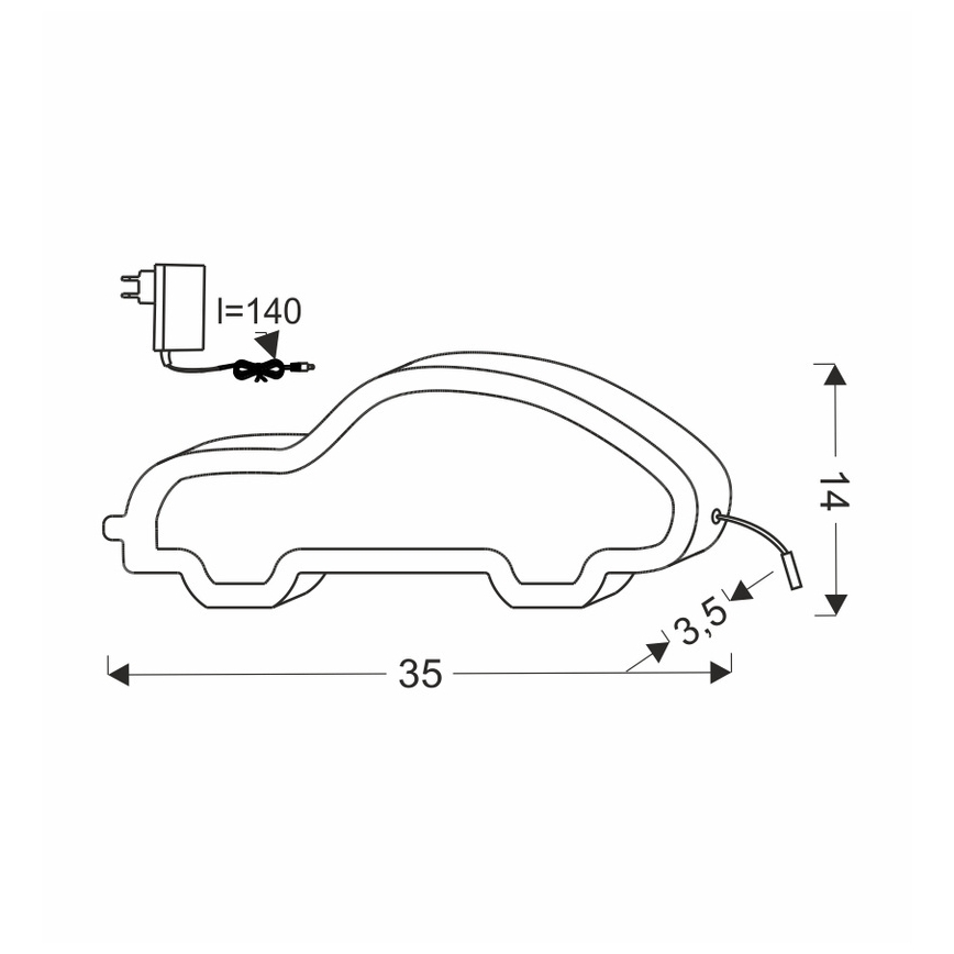 Lampă de birou pentru copii CAR LED/11W/230V, albastră