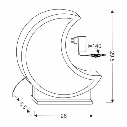 Lampă de birou pentru copii MOON LED/12W/230V, gri