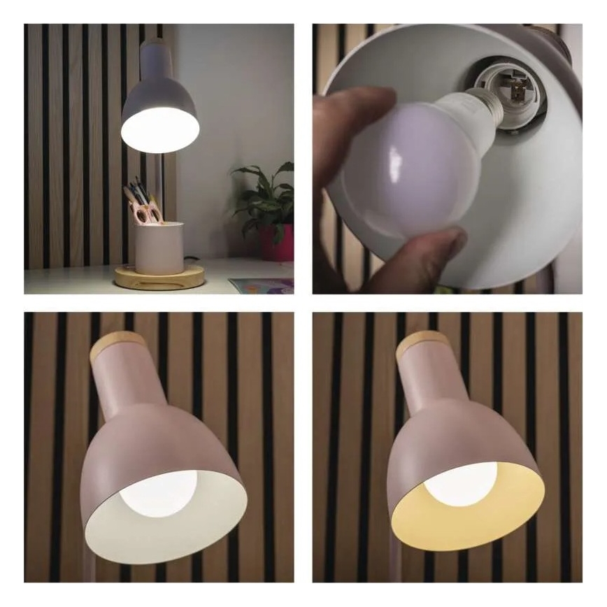 Lampă de birou POPPY 1xE27/25W/230V roz