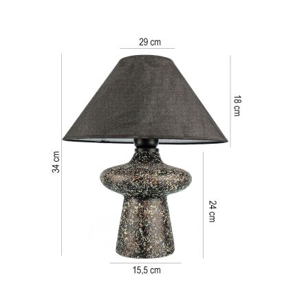 Lampă de birou RAMZES 1xE27/40W/230V neagră