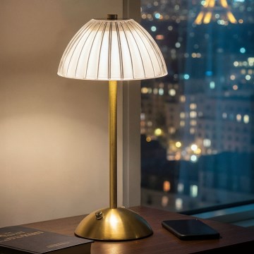Lampă de birou reîncărcabilă și reglabilă PARIS LED/2W/5V 2700K/4000K/6500K 800 mAh aurie