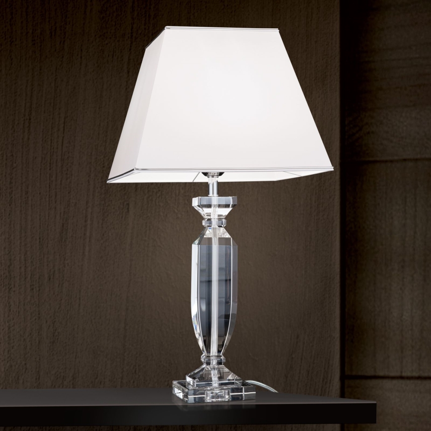 Lampă de cristal de masă POKAL 1xE27/60W/230V alb/transparent