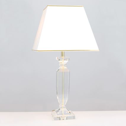 Lampă de cristal de masă POKAL 1xE27/60W/230V crem/transparent