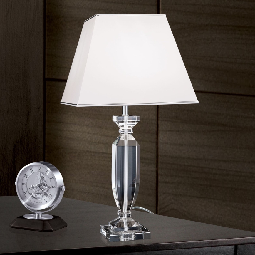 Lampă de cristal de masă POKAL 1xE27/60W/230V alb/transparent