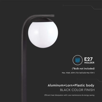 Lampă de exterior 1xE27/60W/230V IP44 negru