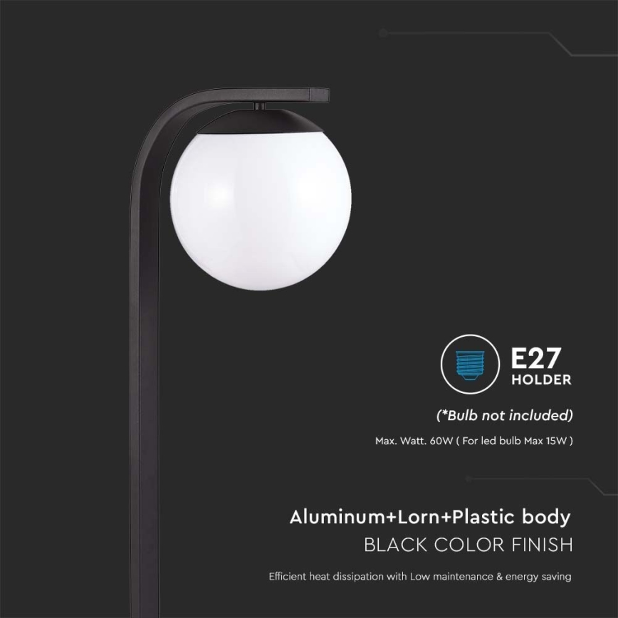Lampă de exterior 1xE27/60W/230V IP44 negru