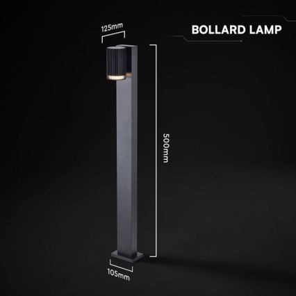 Lampă de exterior 1xGU10/10W/230V IP44 50 cm neagră