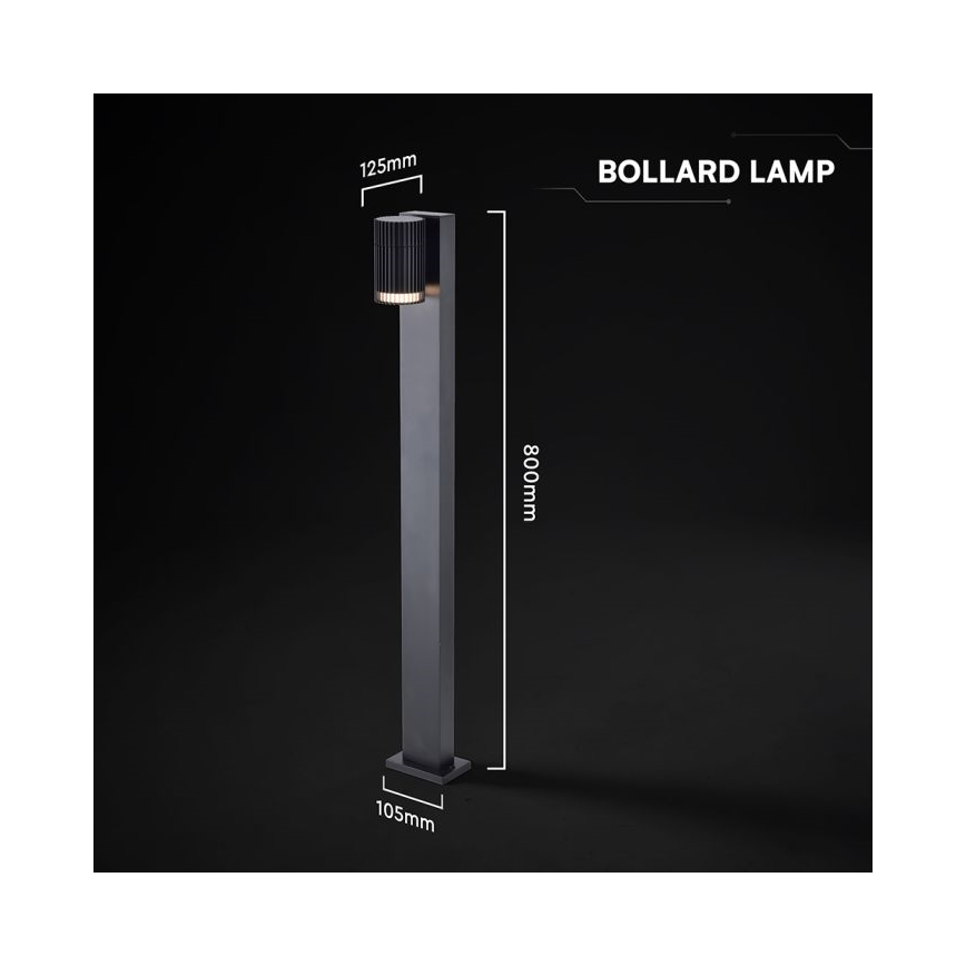 Lampă de exterior 1xGU10/10W/230V IP44 80 cm neagră
