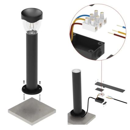 Lampă de exterior ARTEO 1xE27/15W/230V IP44 50 cm