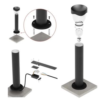 Lampă de exterior ARTEO 1xE27/15W/230V IP44 80 cm