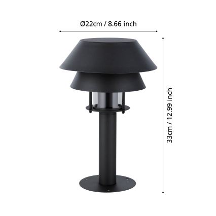 Lampă de exterior 1xE27/40W/230V 33 cm IP65 Eglo