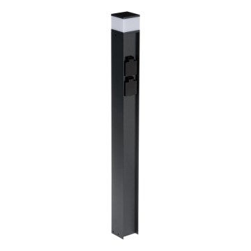 Lampă de exterior cu 2 prize DASTEN 1xG9/11W/230V 80 cm IP44 negru