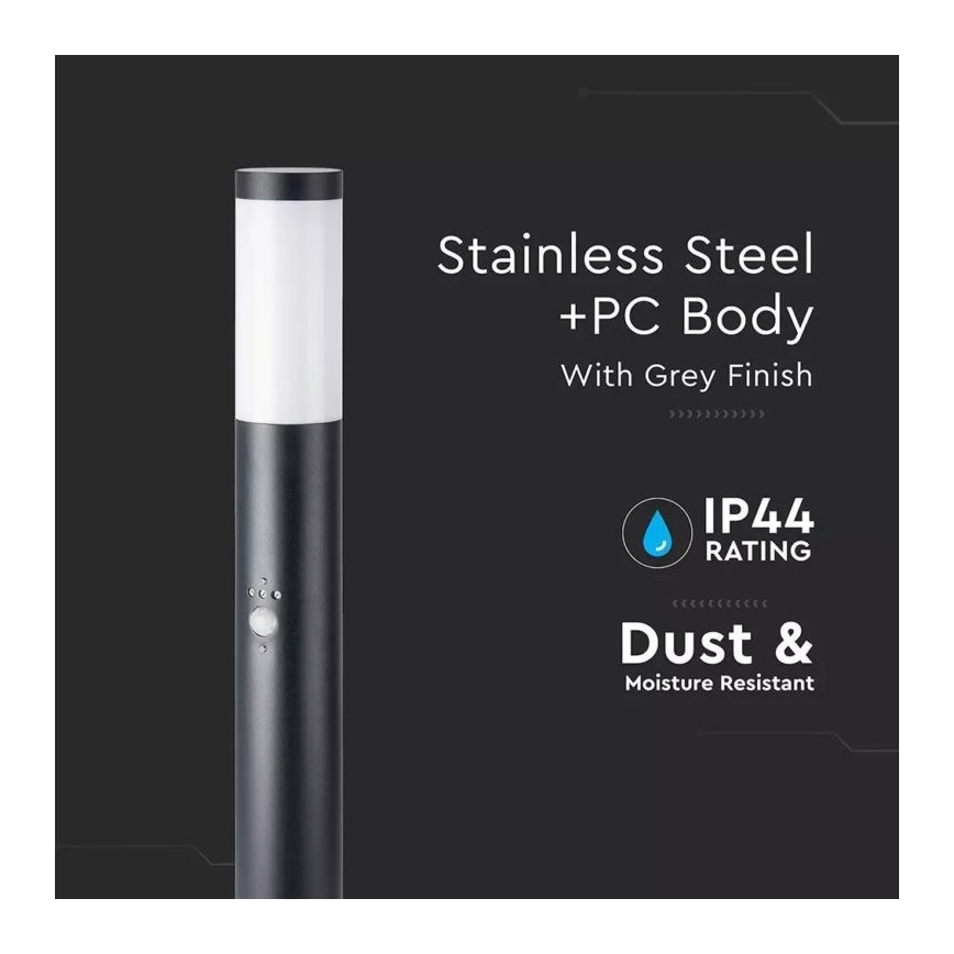 Lampă de exterior cu senzor 1xE27/60W/230V IP44 110cm neagră