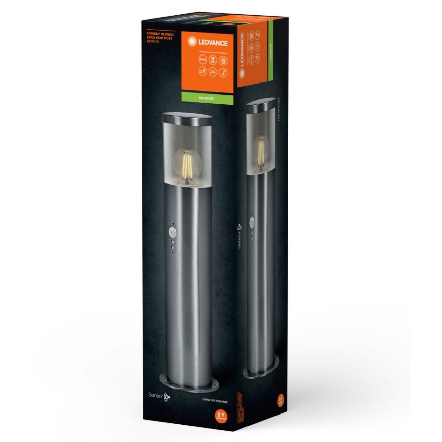 Lampă de exterior cu senzor Ledvance EBRO 1xE27/20W/230V IP44