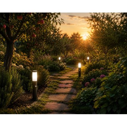 Lampă de exterior cu senzor LOPPA 1xE27/60W/230V 45 cm IP44 neagră