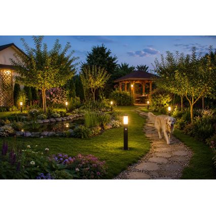Lampă de exterior cu senzor LOPPA 1xE27/60W/230V 65 cm IP44 antracit