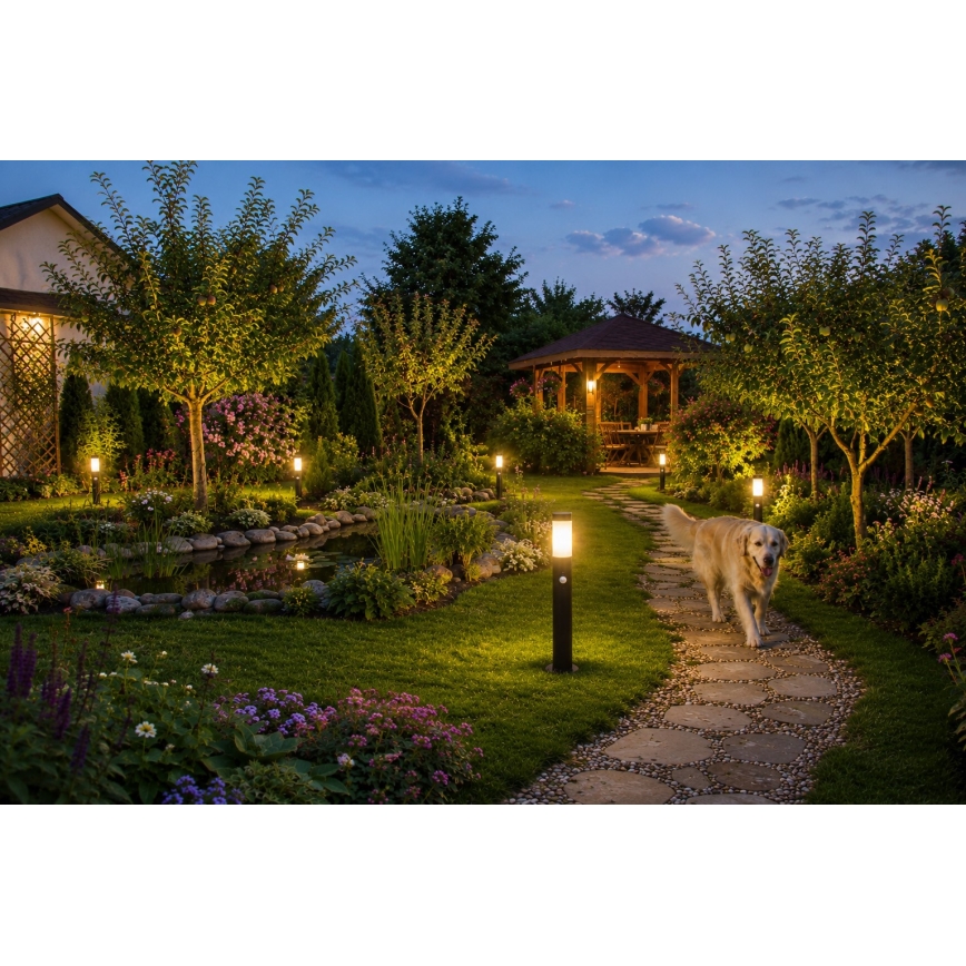 Lampă de exterior cu senzor LOPPA 1xE27/60W/230V 65 cm IP44 antracit