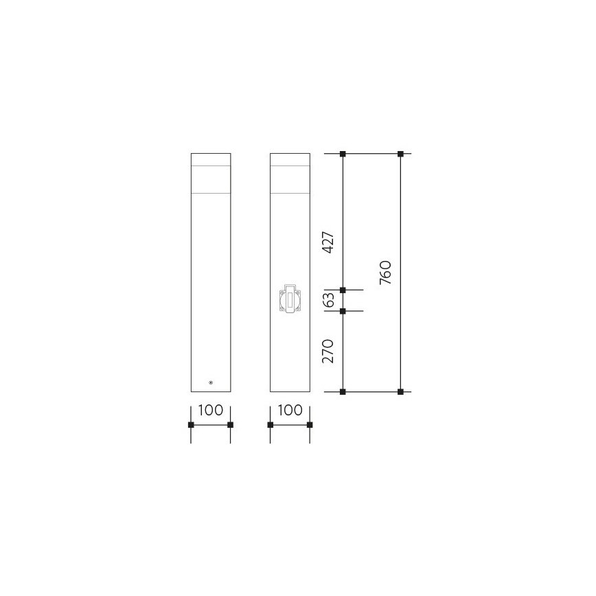 Lampă de exterior cu senzor și priză GARD 1xE14/60W IP44