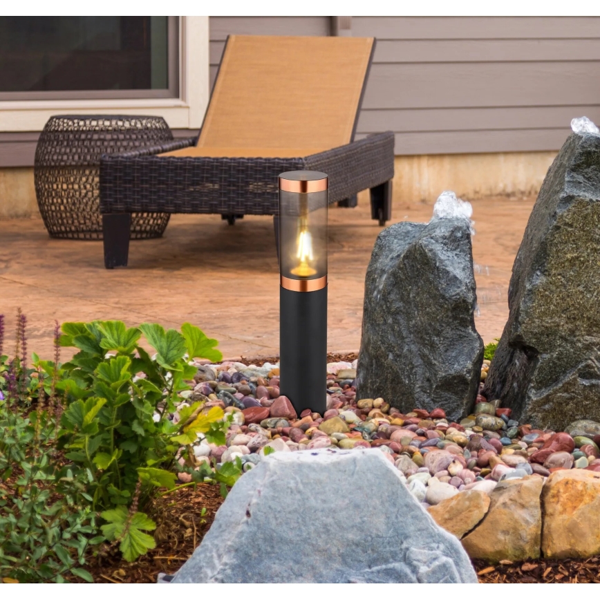 Lampă de exterior Globo 1xE27/23W/230V IP44 45 cm negru/cupru