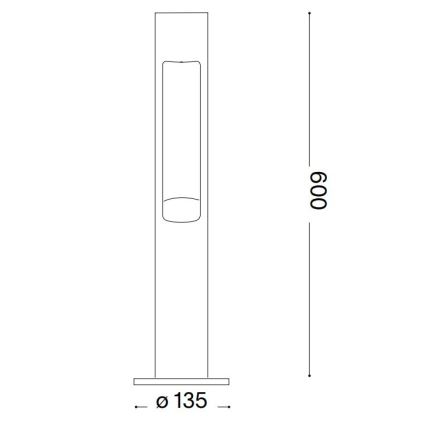 Lampă de exterior Ideal Lux ACQUA 1xG9/15W/230V 60 cm IP44 antracit