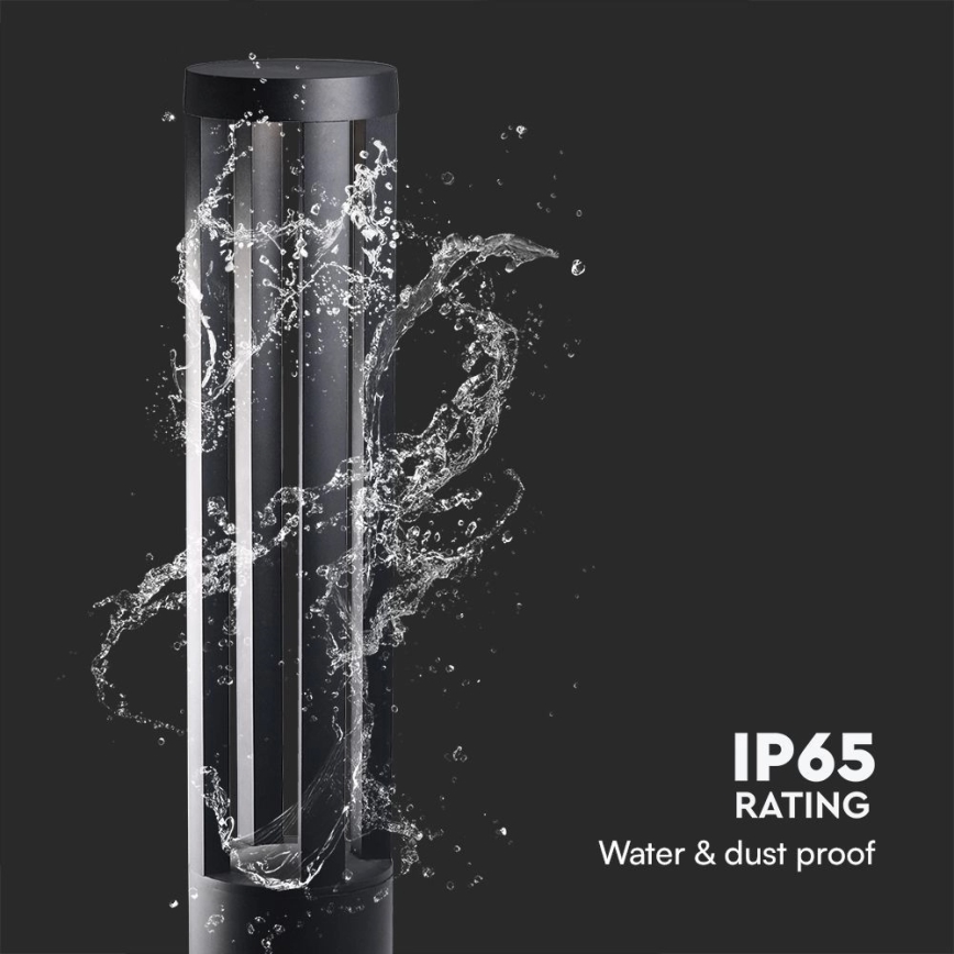 Lampă de exterior LED 10W 230V 3000K IP65 80 cm neagră