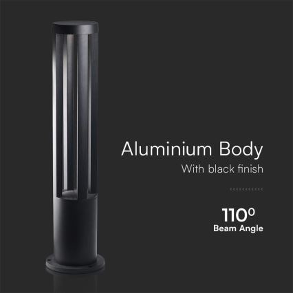 Lampă de exterior LED 10W 230V 3000K IP65 80 cm neagră