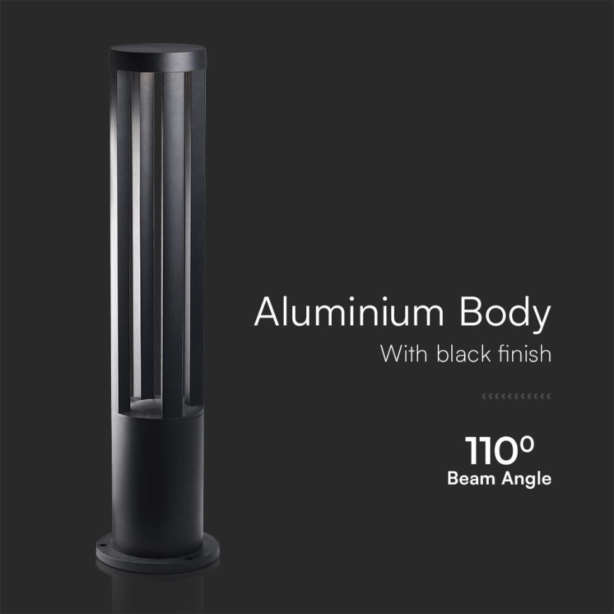 Lampă de exterior LED 10W 230V 3000K IP65 80 cm neagră