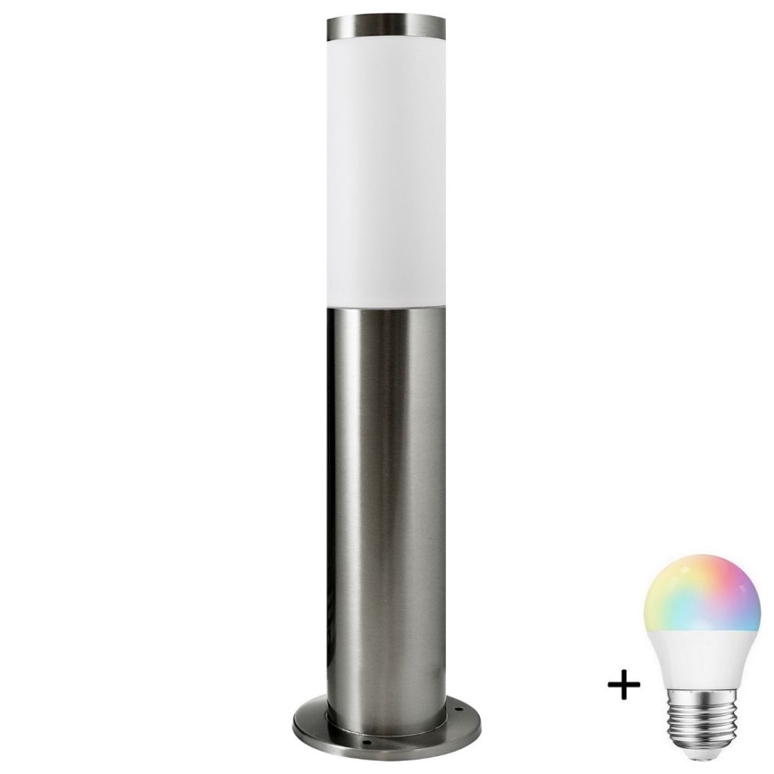 Lampă de exterior LED RGBW dimmabilă LIVIA 1xE27/6,5W/230V 2700-6500K Wi-Fi 45 cm IP44 argintie