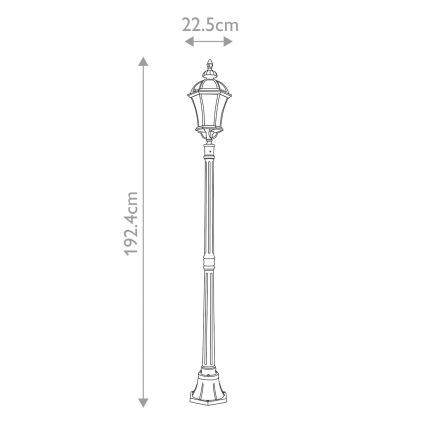 Lampă de exterior LEDBURY 1xE27/100W/230V IP44 neagră Garden Zone