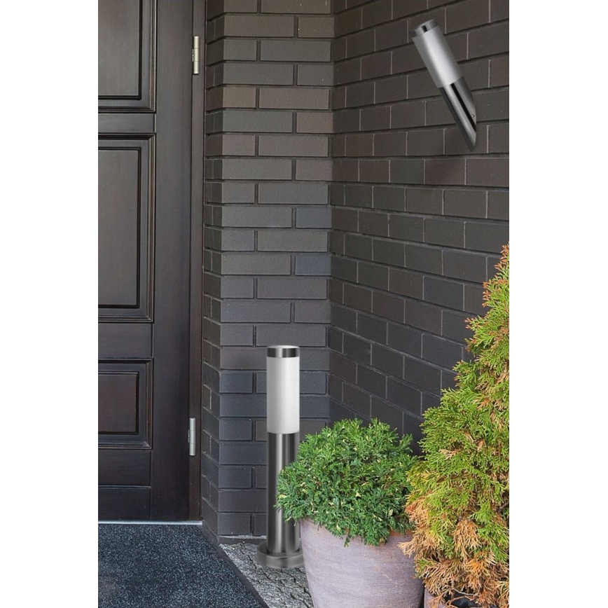 Lampă de exterior LIVIA 1xE27/10W/230V 45 cm IP44 argintie