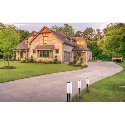 Lampă de exterior LIVIA 1xE27/10W/230V 45 cm IP44 argintie