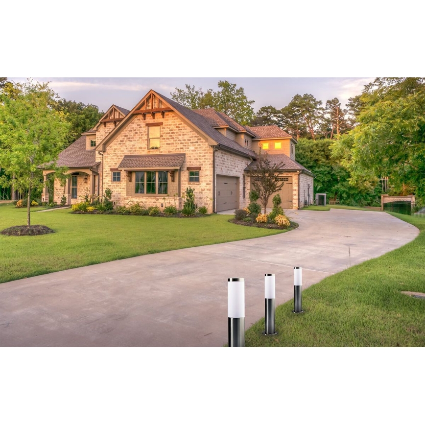 Lampă de exterior LIVIA 1xE27/10W/230V 45 cm IP44 argintie