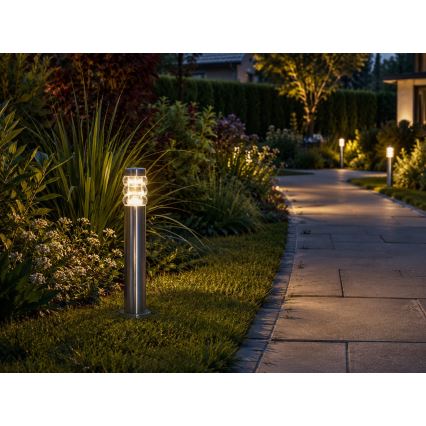 Lampă de exterior LULA 1xE27/60W/230V 45 cm IP44 crom mat