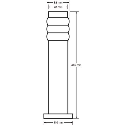 Lampă de exterior LULA 1xE27/60W/230V 45 cm IP44 crom mat