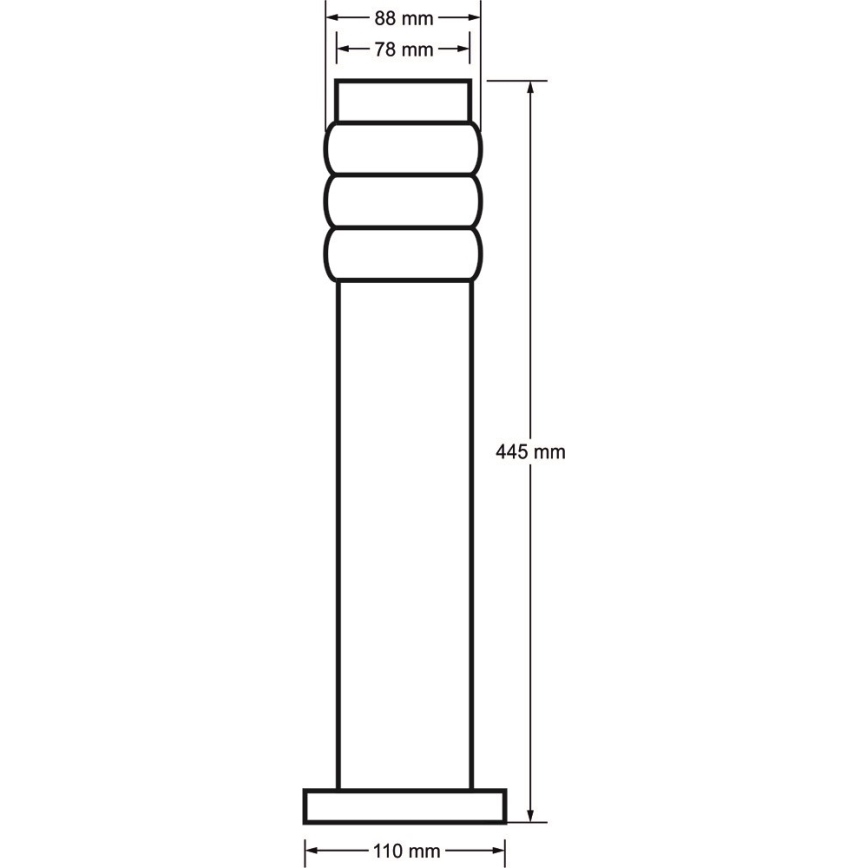 Lampă de exterior LULA 1xE27/60W/230V 45 cm IP44 crom mat