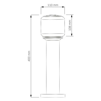 Lampă de exterior MADRID, 1 x E27, 12 W, 230 V, 40 cm, IP44, neagră