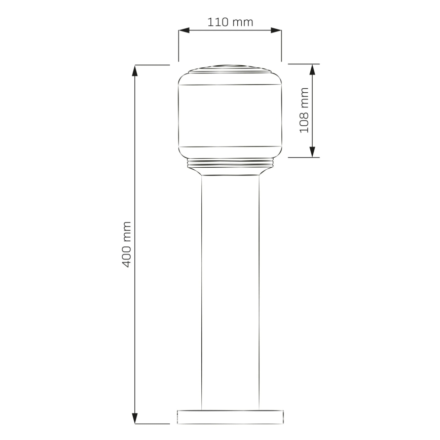 Lampă de exterior MADRID, 1 x E27, 12 W, 230 V, 40 cm, IP44, neagră